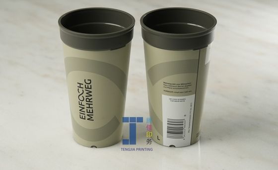 Anpassung Etikett in Form Milch Tee Plastik Tasse Etikett ohne Falten