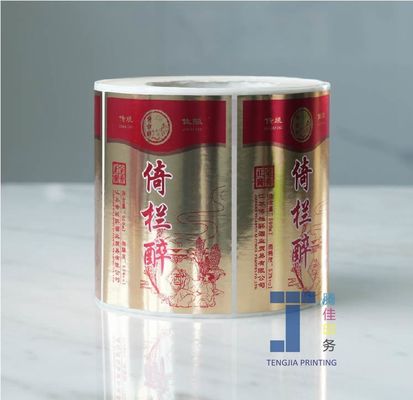 Glanzende Selbstklebstoff-Weinflaschenetiketten Aluminiumfolie Aufkleber 2,5 x 3,5 Zoll