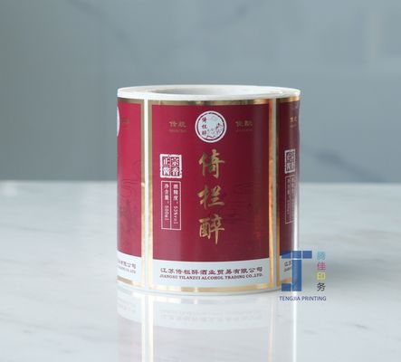 OEM starke Klebstoff Wein Aufkleber Etikett Whisky Flasche Aufkleber Etikettierungsteppich
