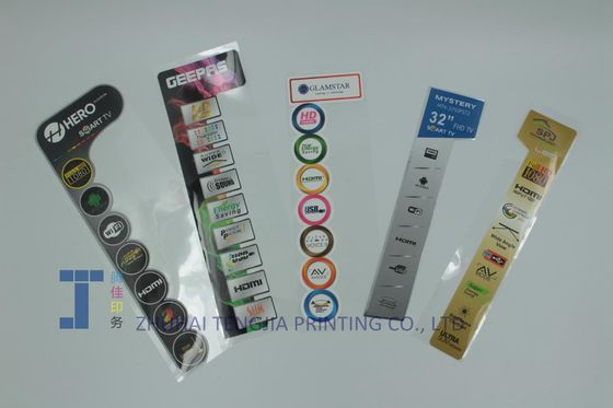 50-150 Mikrometer CMYK Druck Transparente Etiketten Sichtbare Tags